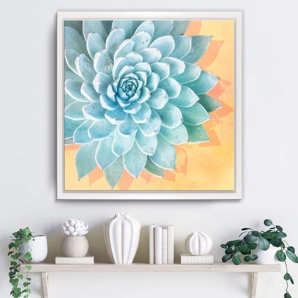 Bright-eyed III Framed Succulent Canvas Wall Art